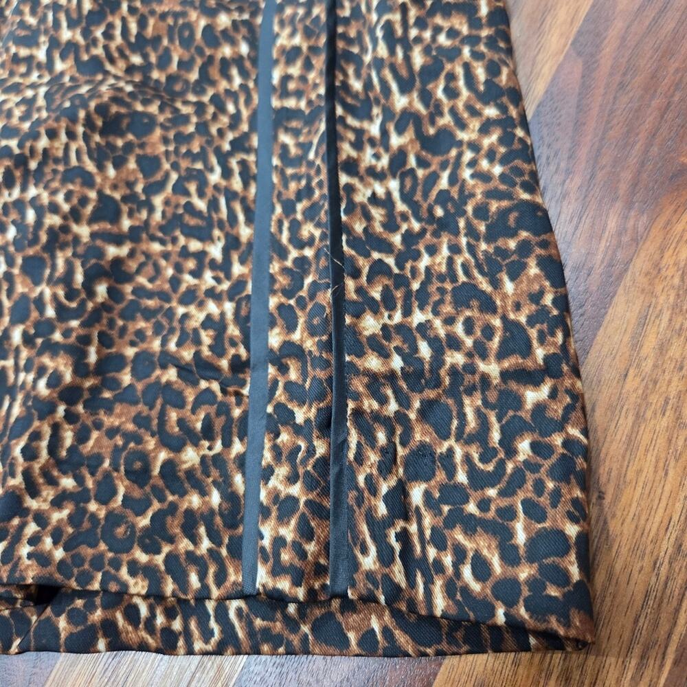 Talbots Wide Leg Pull On Pants Delicate Leopard Print Size Large - Picture 5 of 12